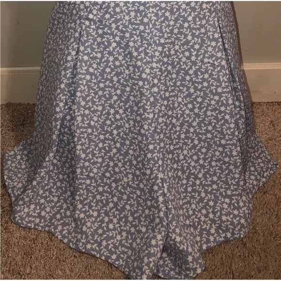 Blue lined floral print Y2K Trixxi romper ruffle neck junior size XL - Picture 3 of 6